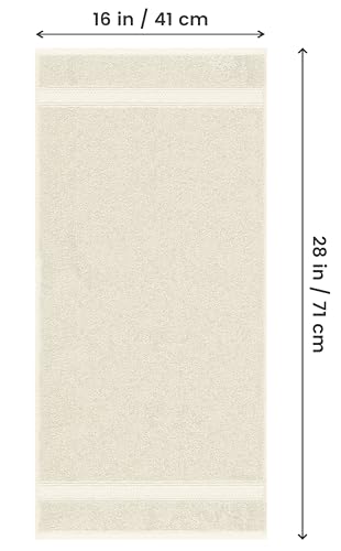 6 Pack Ivory Hand Towels 16x28 Inch 600 GSM Cotton – Absorbent & Luxurious