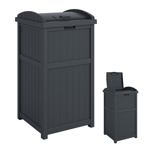Suncast 33 Gal Outdoor Trash Can Hideaway with Lid - Cyberspace, 1 Pack