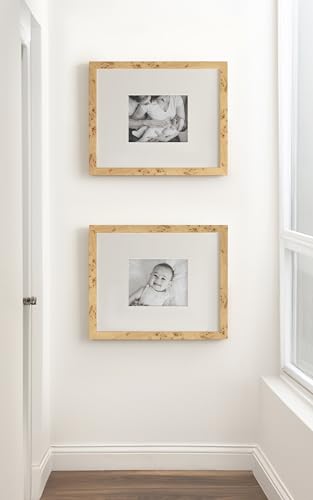 Faux Burlwood Picture Frame Set - 16x20 & 8x10 Wall Decor for Gallery Wall