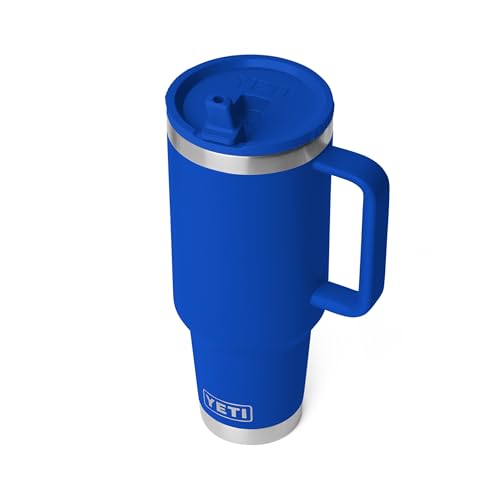 YETI Rambler 40 oz Travel Mug with Flip Straw Lid - Royal Blue, Vacuum Insulated, Leakproof, Cup Holder Friendly
