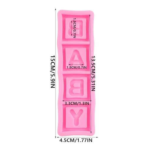 Baby Blocks Silicone Fondant Mold - Style F, Food-Grade, Non-Stick Cake Decor