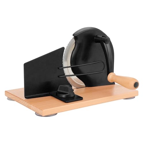 CAWIU Black Sourdough Bread Slicer with Adjustable Thickness & Hand Crank