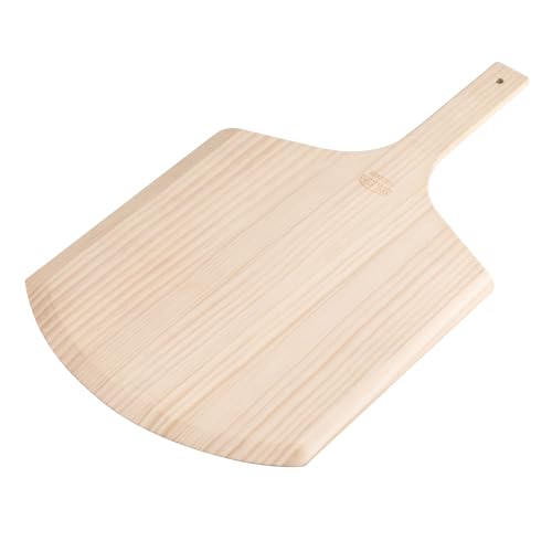 Wooden Pizza Peel - 16 x 14 Inch Blade, 24 Inch Overall | Basswood Baking Tool