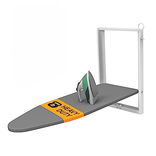 Wall Mounted Ironing Board 36.2x12.2 Inches Fold Down Gray Without Iron Holder