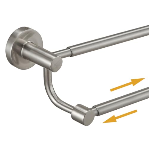 BESy Double Towel Bar Wall Mount Brushed Nickel Bathroom Towel Rack
