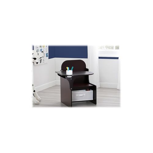 Delta Children MySize Kid's Chair Desk with Storage Bin, Dark Chocolate