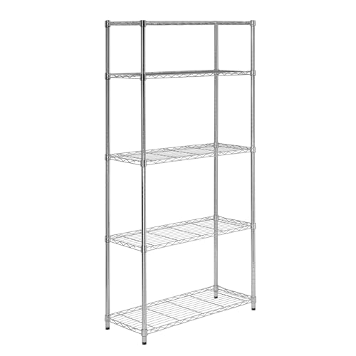 Heavy Duty Adjustable Shelving Unit - Chrome Wire Rack, 200 lbs Per Shelf, 5 Tiers, 36x14x72 in — Variation of 200 lbs Per Shelf / Chrome / 5