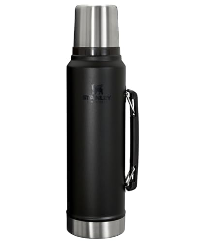 Stanley Classic Vacuum Bottle 1.1 Qt Black - Keeps Liquids Hot or Cold 24H