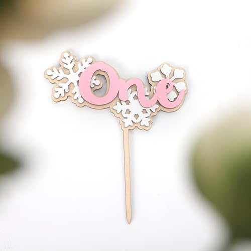 Wooden Snowflake First Birthday Cake Topper – Winter Onederland Theme, Rustic Snowflake Decor