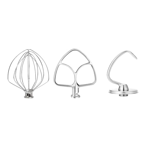CHUDODO Stainless Steel Mixer Accessories Set for KitchenAid 4.5-5 Qt Tilt-Head, 5 Qt Version