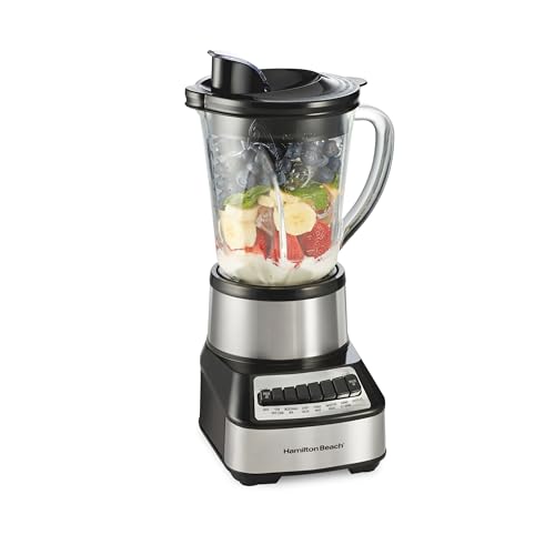 Hamilton Beach Wave Crusher Blender 40oz Stainless Steel Jar - 14 Functions, Ice Sabre Blades, 700W
