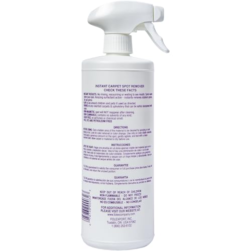 Instant Carpet & Upholstery Stain Remover 32 oz Pack of 2 - Pet, Food & Wine Spills