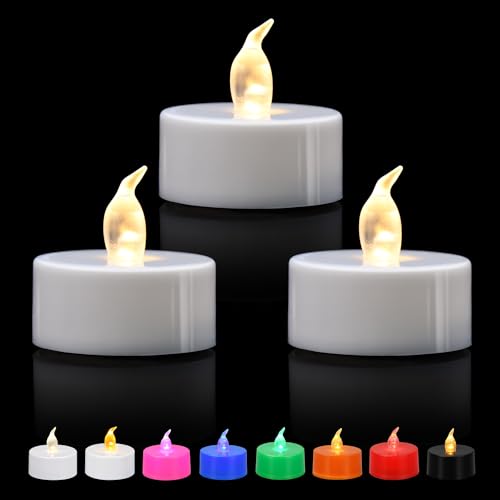 KOABY 12/24/50/100/200/400 Pack LED Tea Lights, Flickering Warm White Lights, Battery Operated