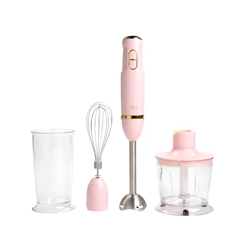 Pink 3-in-1 Hand Blender Set with Attachments - 400W, 5-Piece