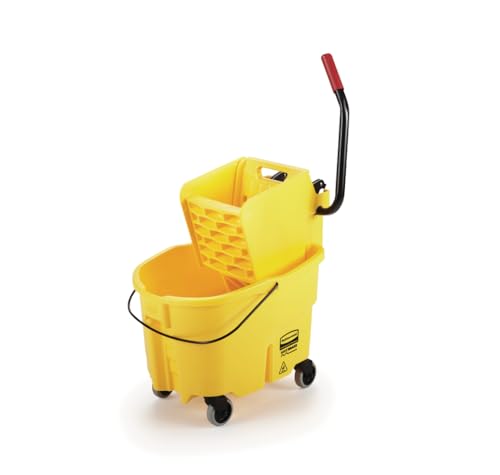 Rubbermaid Commercial WaveBrake 26 Qt Side-Press Mop Bucket - Yellow