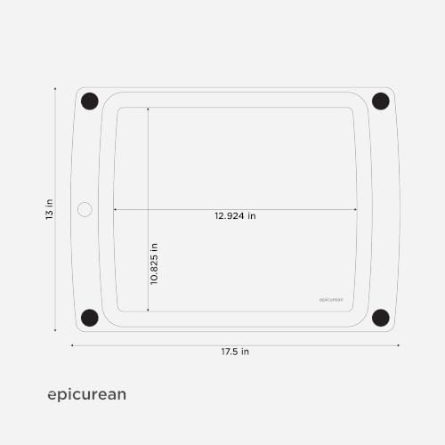 Epicurean 17.5x13 Inch All-In-One Cutting Board with Non-Slip Feet & Juice Groove, Natural/Black