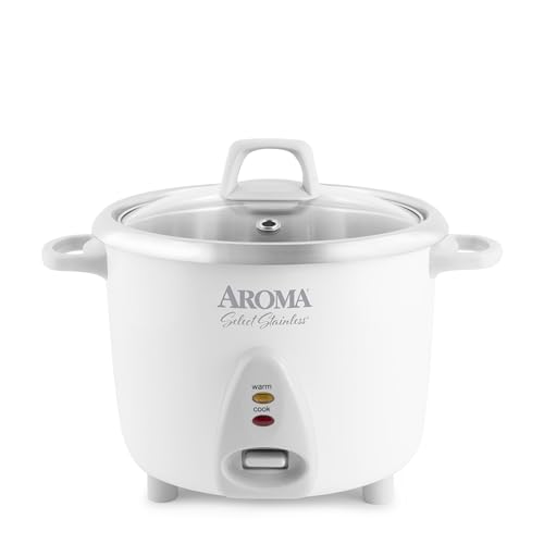 AROMA 14-Cup (Cooked) Stainless Rice Cooker & Warmer ARC-757SG with Uncoated Pot