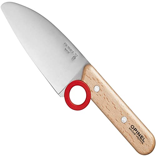 Children's Kitchen Knife Set with Safety Guard & Peeler - Red, Made in France