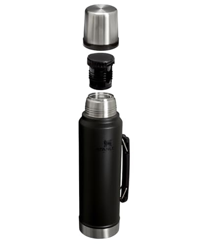 Stanley Classic Vacuum Bottle 1.1 Qt Black - Keeps Liquids Hot or Cold 24H