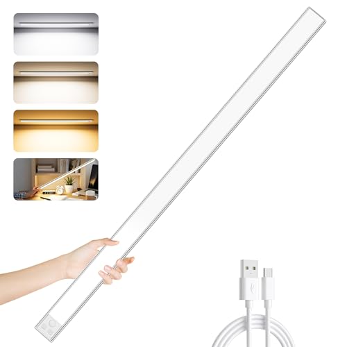 24 Inch Rechargeable LED Under Cabinet Light - 106 LEDs, 3 Color Modes, Silver - 1 Pack