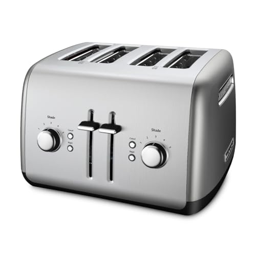 KitchenAid 4-Slice Manual Lift Toaster - Contour Silver, Extra-Wide Slots