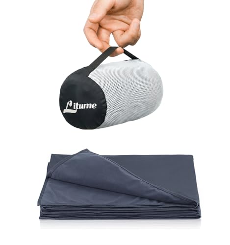 Litume Compact Travel Blanket - Velvet, Dark Blue Gray, Lightweight & Breathable