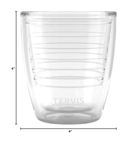 Tervis Clear & Colorful Tabletop Made in USA Double Walled Insulated Tumbler Travel Cup Keeps Drinks Cold & Hot, 24oz, Red