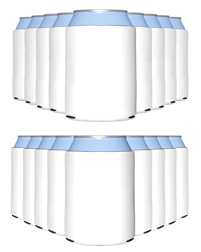 White Can Cooler Sleeves Bulk Pack - 100 Customizable Insulated Foam Drink Holders for 12oz & 16oz Cans - PartyPrints Variation