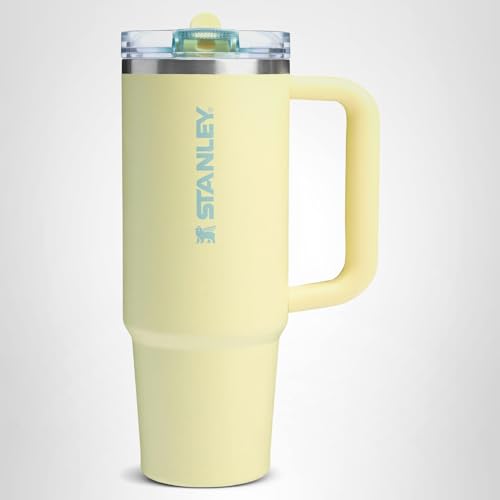 STANLEY Quencher ProTour Flip Straw Tumbler with Leakproof Lid 14 oz | Built-In Straw and Handle | Cup Holder Compatible for Travel | Insulated Stainless Steel Cup | BPA-Free | Pomelo