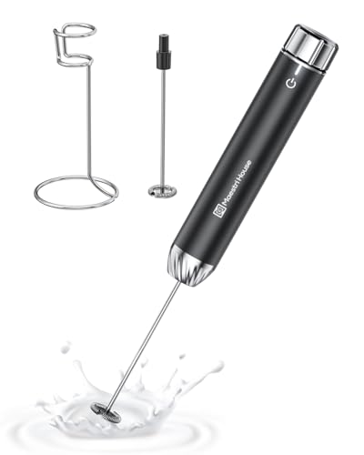 Black Maestri House LunaFro Max Rechargeable Milk Frother with Stepless Speed Control