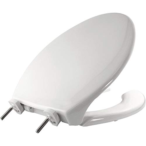 Elongated Heavy Duty Commercial Toilet Seat with Cover - White