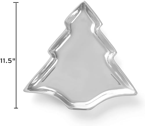 Nambe 11.5-Inch Christmas Tree Candy Dish - Holiday Serveware
