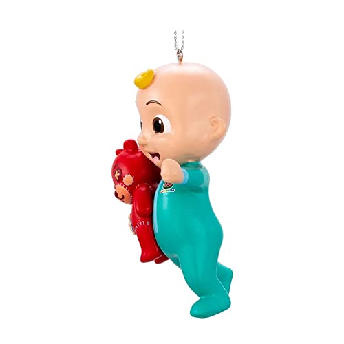 Kurt S. Adler Cocomelon Blow Mold Christmas Ornament - Baby JJ Character with Teddy Bear Holiday Decoration 3.5in