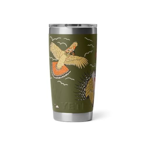 YETI Rambler 20 oz Upland Bird Olive Stainless Steel Vacuum Insulated Tumbler with MagSlider Lid