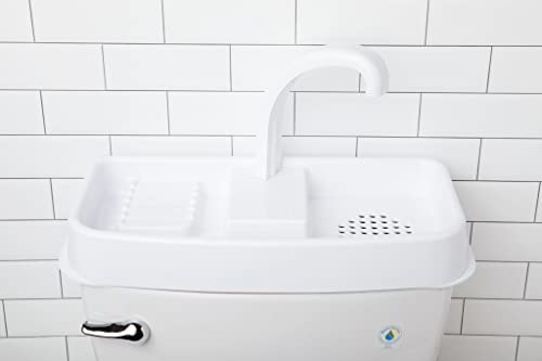 SinkTwice Toilet Tank Sink - Water-Saving Built-In Hand Wash Unit, Fits 16.8-20" Toilets