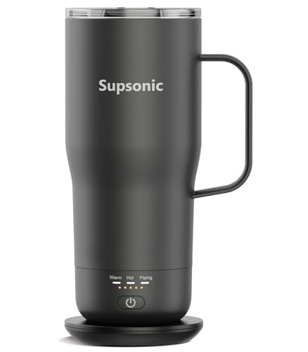 Supsonic 20oz Electric Heated Coffee Mug - Space Gray, Temperature Control
