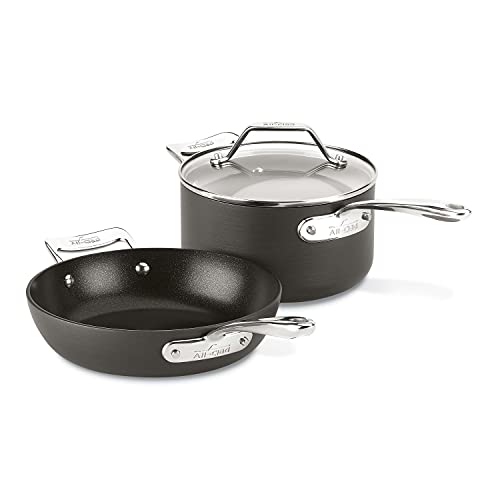 Nonstick Cookware Set - 8.5-Inch Fry Pan & 2.5-Quart Saucepan with Lids