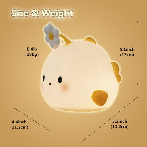 Flower Fish Cute Cartoon Nursery Night Lights, Fish Design Safe Silicone Soft LED Nursery Lamp for Toddler Ocean Room Decoration