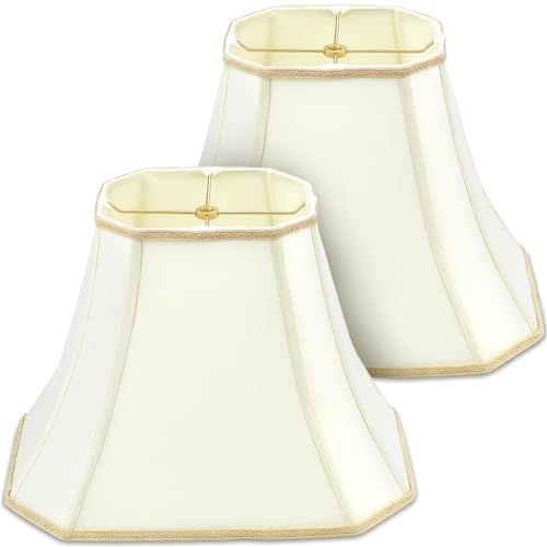 Set of 2 Bell Lamp Shades 6.25x8 Top 11x16 Bottom 12 High Eggshell