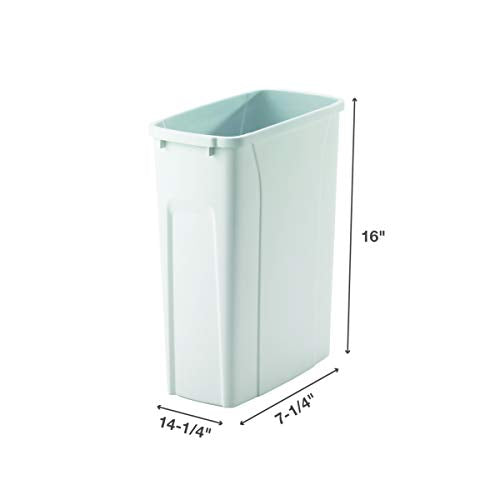 White In-Cabinet Pull-Out Trash Can 20 Qt - Heavy Duty Bottom Mount