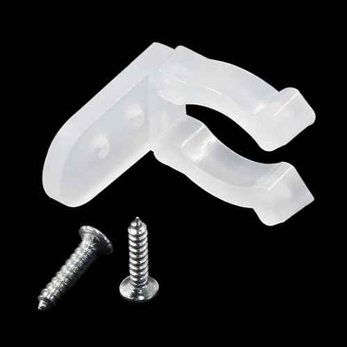 BokWin 100 pcs 3/8" LED Rope Light Clips Holder Neon Led Rope Clips for Hanging Christmas Light Outdoor Wedding LED Rope Lights(with 200 pcs Screws)