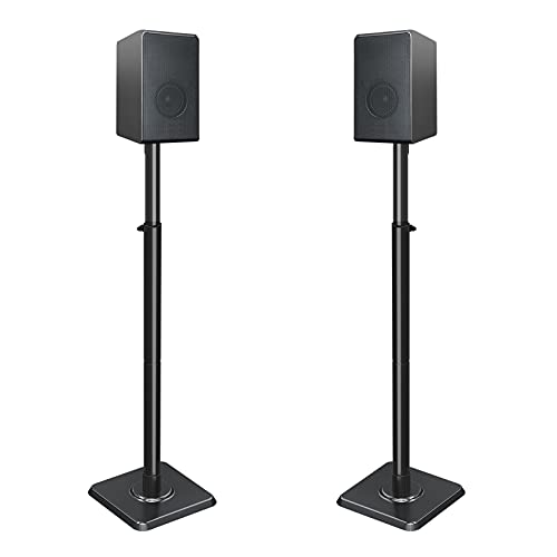 Mounting Dream Height Adjustable Speaker Stands for 9.4" W x 18" H Bookshelf Speakers - 33-42" Telescopic