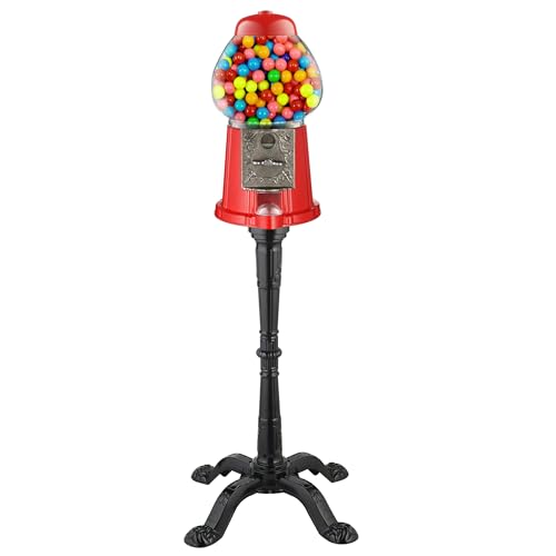Red Vintage Gumball Machine & Coin Bank - 15" Candy Dispenser & Collector Stand
