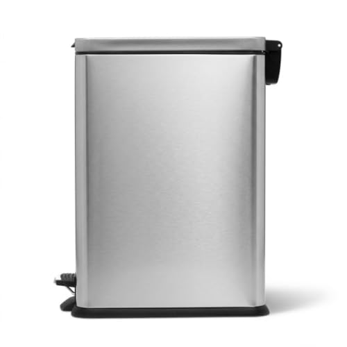 Slim Fit 8 Gallon Kitchen Trash Can - Silver, Soft-Close Lid, Hands-Free Pedal