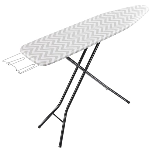 Amazon Basics Chevron Full-Size Foldable Ironing Board, 60 x 14 Inches, Adjustable & Removable Cover