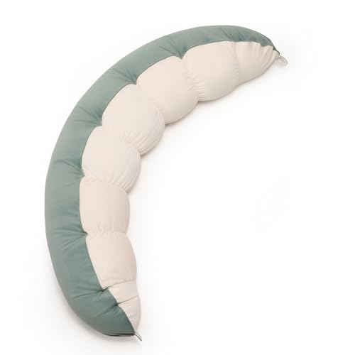 Green-White 47-Inch Body Pillow for Adults - Long Bolster Support Cushion
