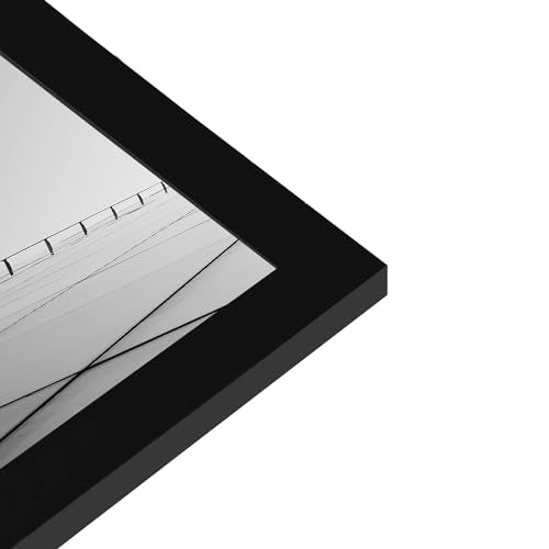 PEALSN 16x24 Picture Frame Set of 6, Display Poster 12 x 18 with Mat or 16 x 24 Without Mat for Wall Mounting Display, Photo Frames Collage for Wall Decor. Black