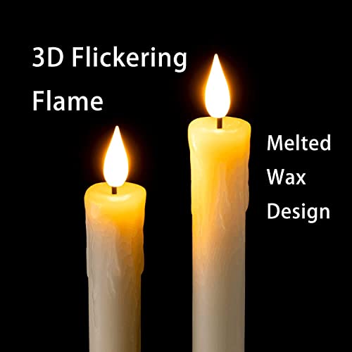 Homemory Ivory Drip Taper Flameless Candles with Remote & Timer, 24 Pack, 9.6 Inch