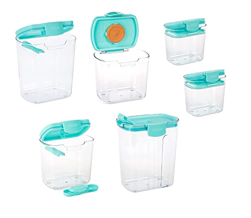 Turquoise 6-Piece Baking Ingredient Storage Canister Set with Accessories