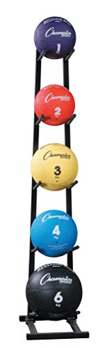 Champion Sports Medicine Ball Tree Storage Rack – Durable 5-Level Gym Organizer
